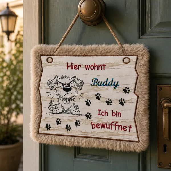 Stickdatei Hund bewuffnet