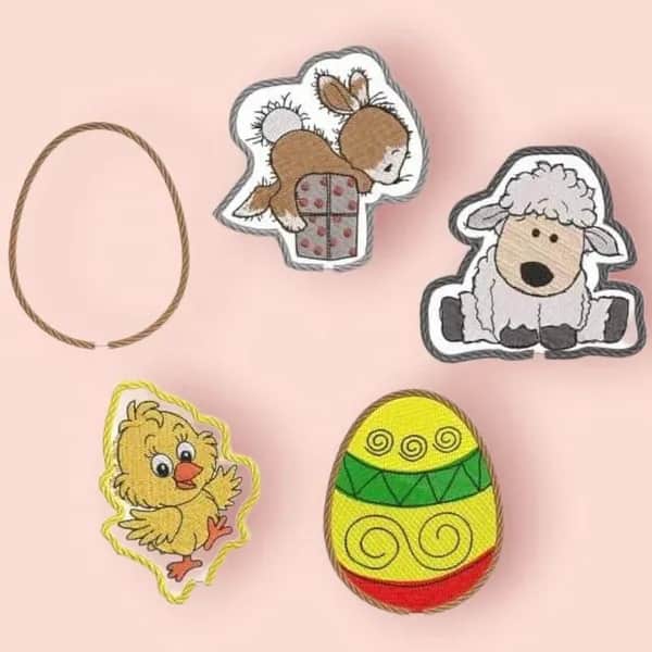 ITH Stickdatei Stabfiguren Ostern
