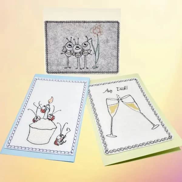 Stickdatei Kartendesigns Geburtstag
