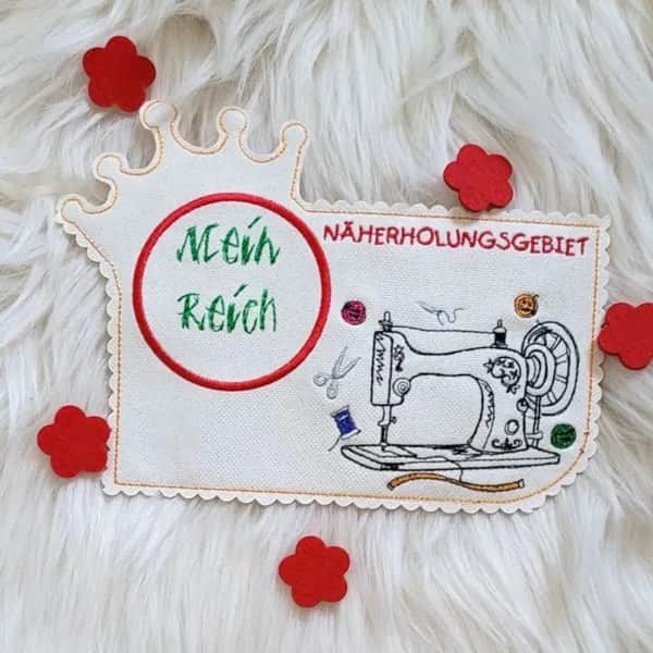 Stickdatei Näherholungsgebiet - Nähmaschine mit Spruch