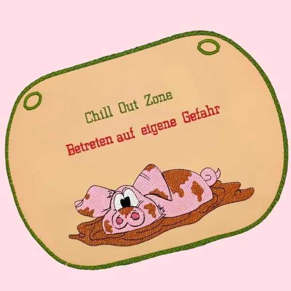 Stickdatei Schlammschwein mit Sprüchen