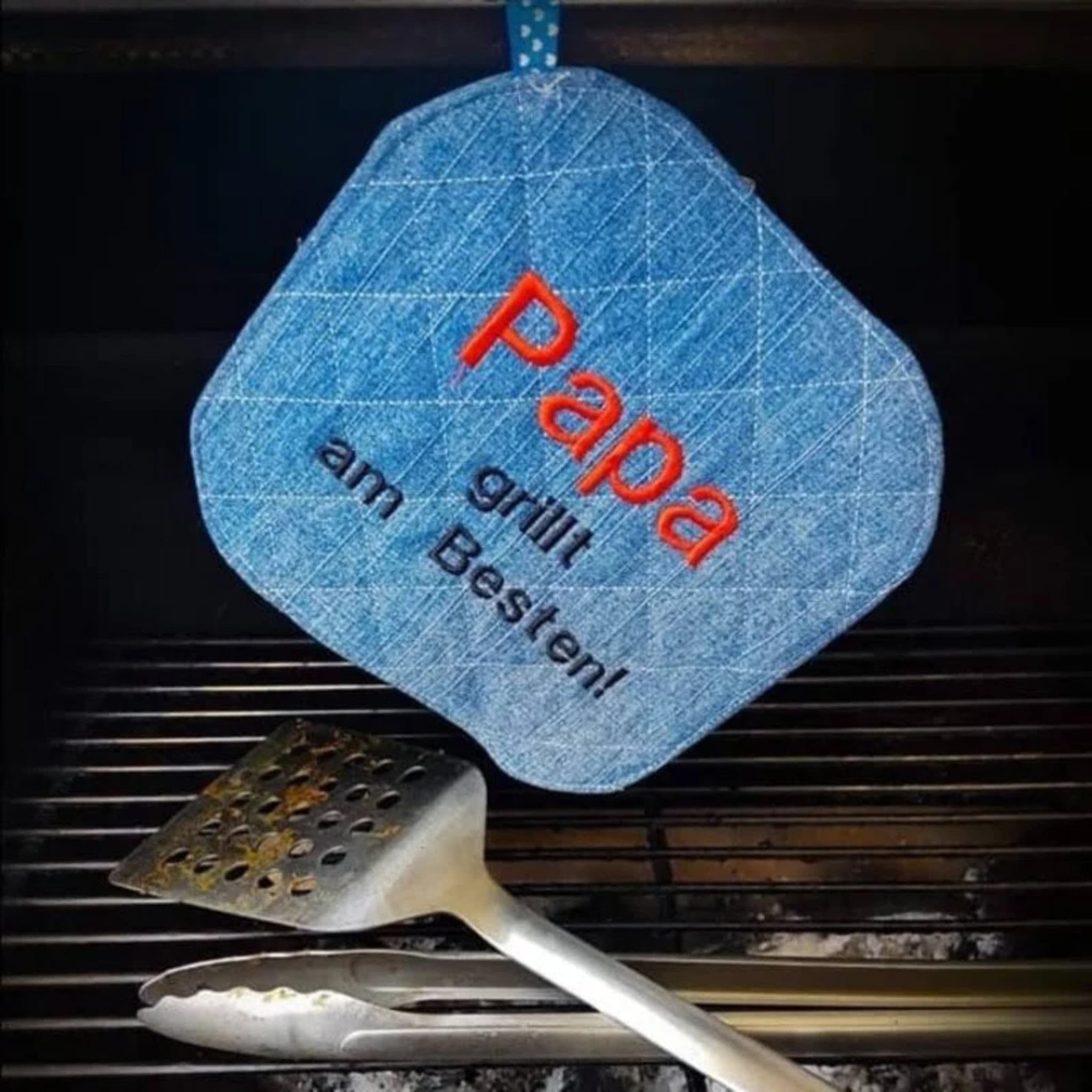 ITH Topflappen Stickdatei Blanko - Topfi komplett im Rahmen sticken mit Wendeöffnung, perfekt für Küche und Grillen