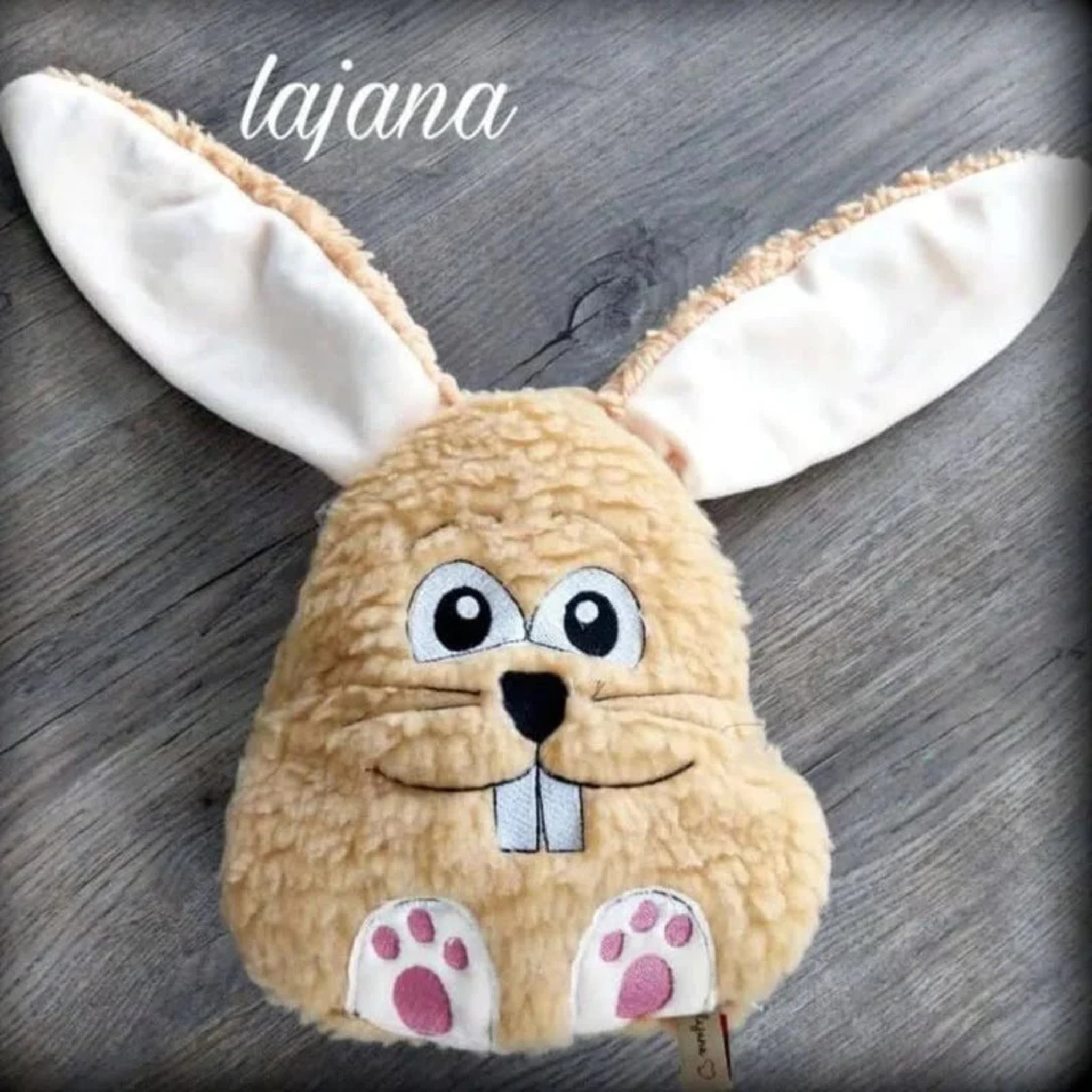 ITH Kuschelhase Mümmel Stickdatei - Süßes Kuscheltier komplett im Rahmen sticken, perfekt als Babygeschenk, Körnerkissen und Ostergeschenk