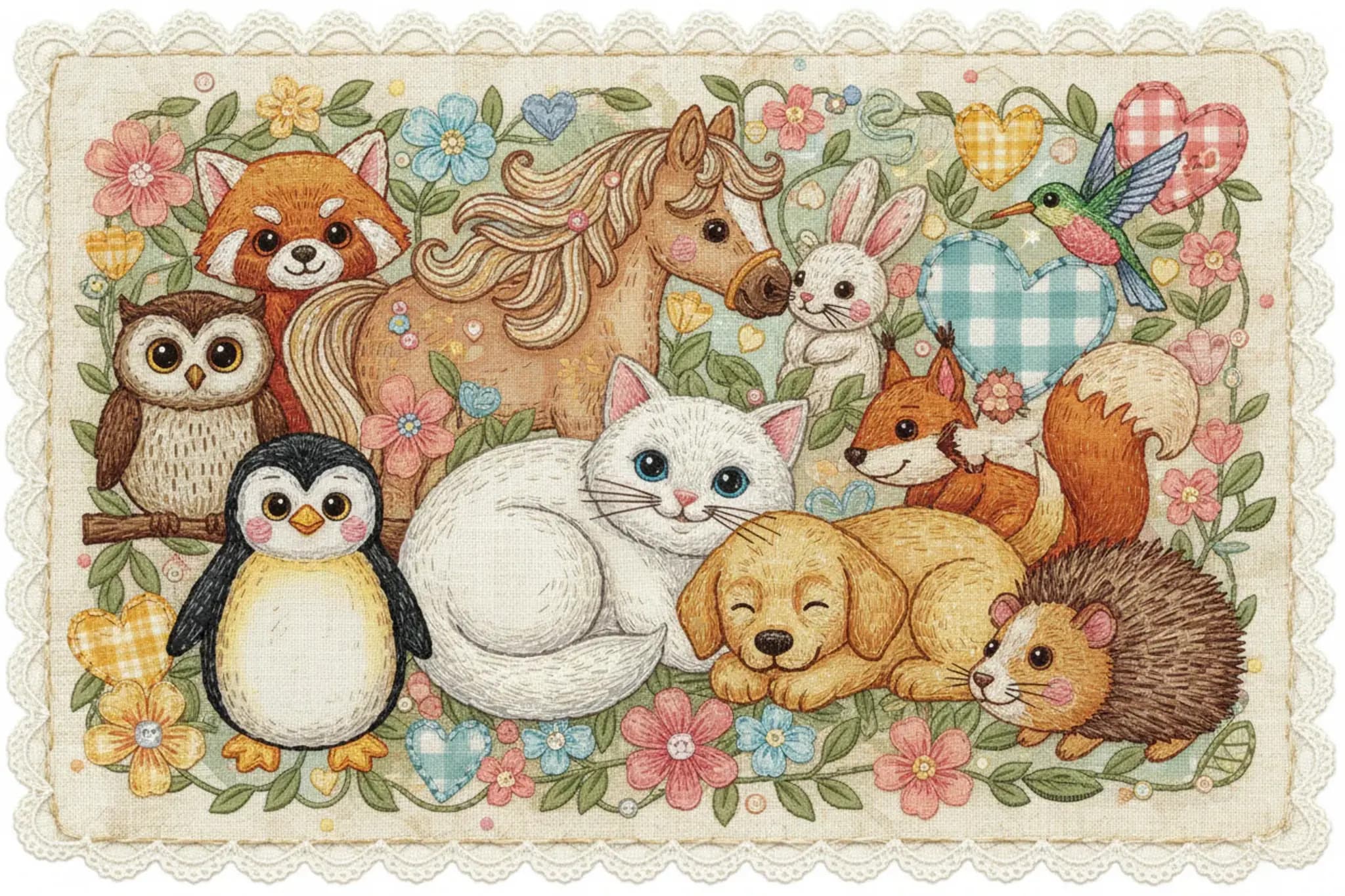 Stickdateien Tiere – Hunde, Katzen, Pferde, Hasen, Eulen und Waldtiere für die Stickmaschine von stiXXie