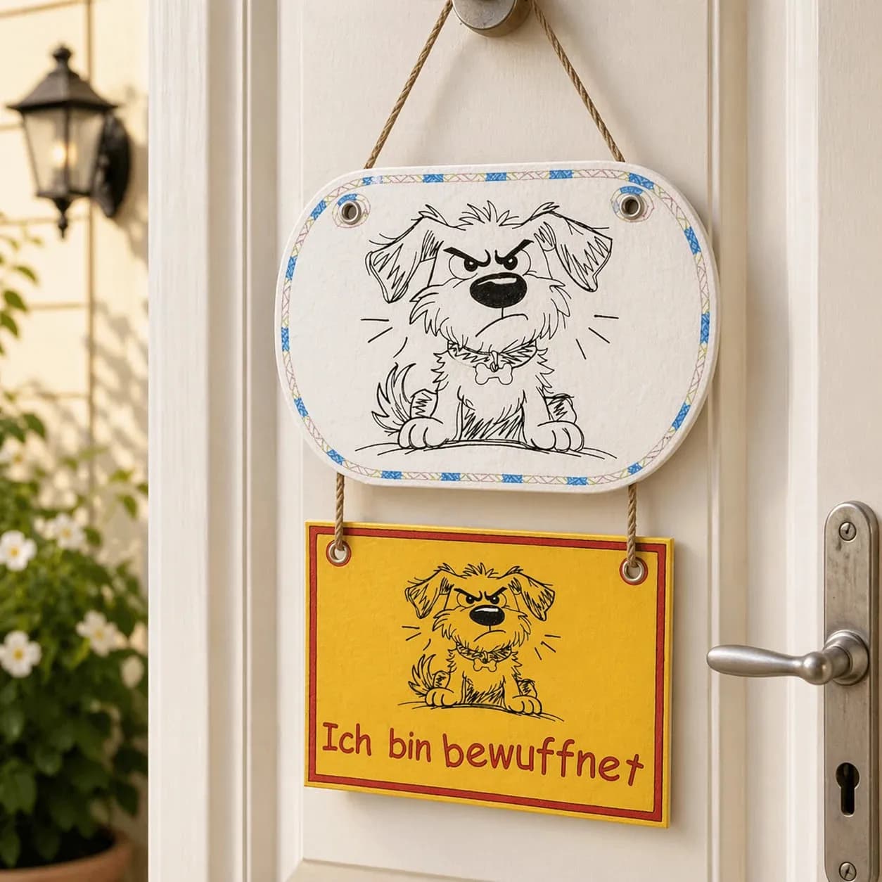 Stickdatei Hund bewuffnet 3