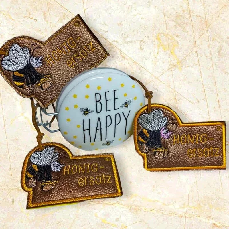 ITH Stickdatei Biene Anhänger