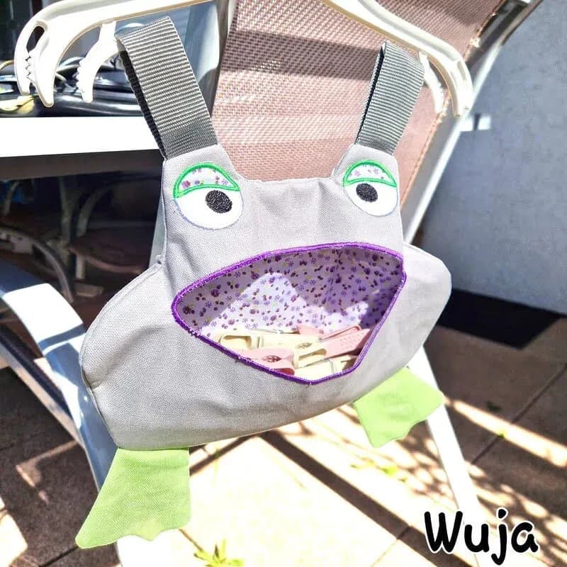 ITH Stickdatei Klammerfrosch