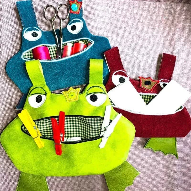 ITH Stickdatei Klammerfrosch