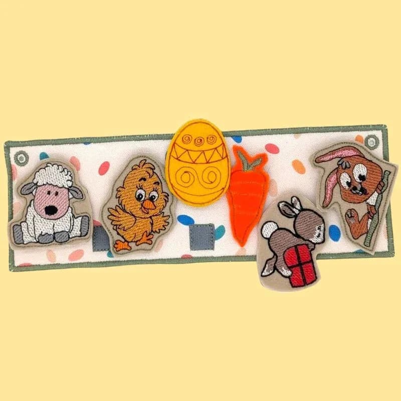 ITH Stickdatei Osterkranz Gesteck mit Figuren