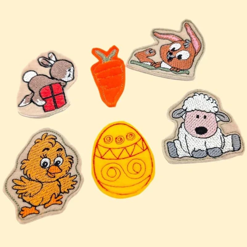 ITH Stickdatei Osterkranz Gesteck mit Figuren