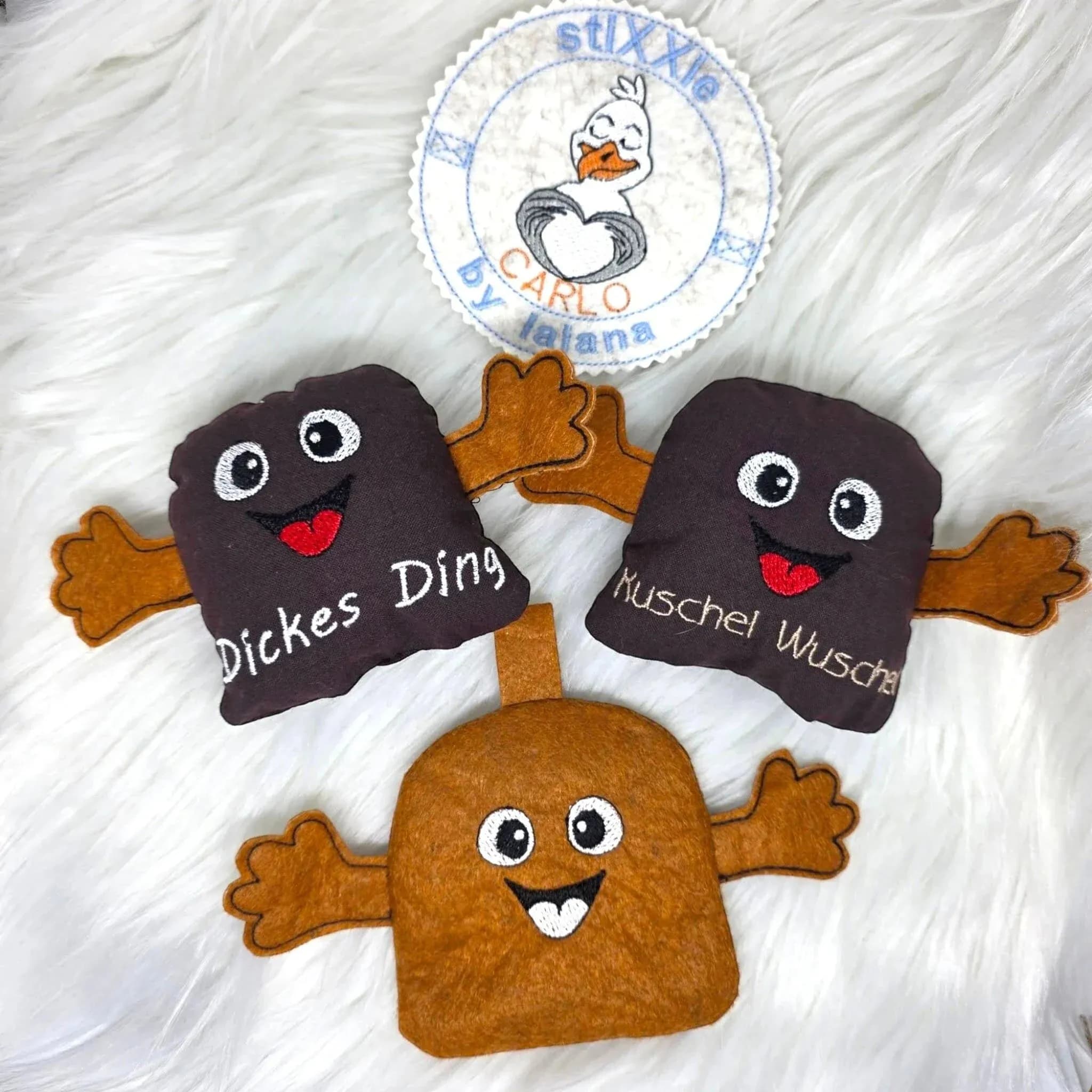 ITH Stickdatei Kuschelwuschel - ein süßer Anhänger