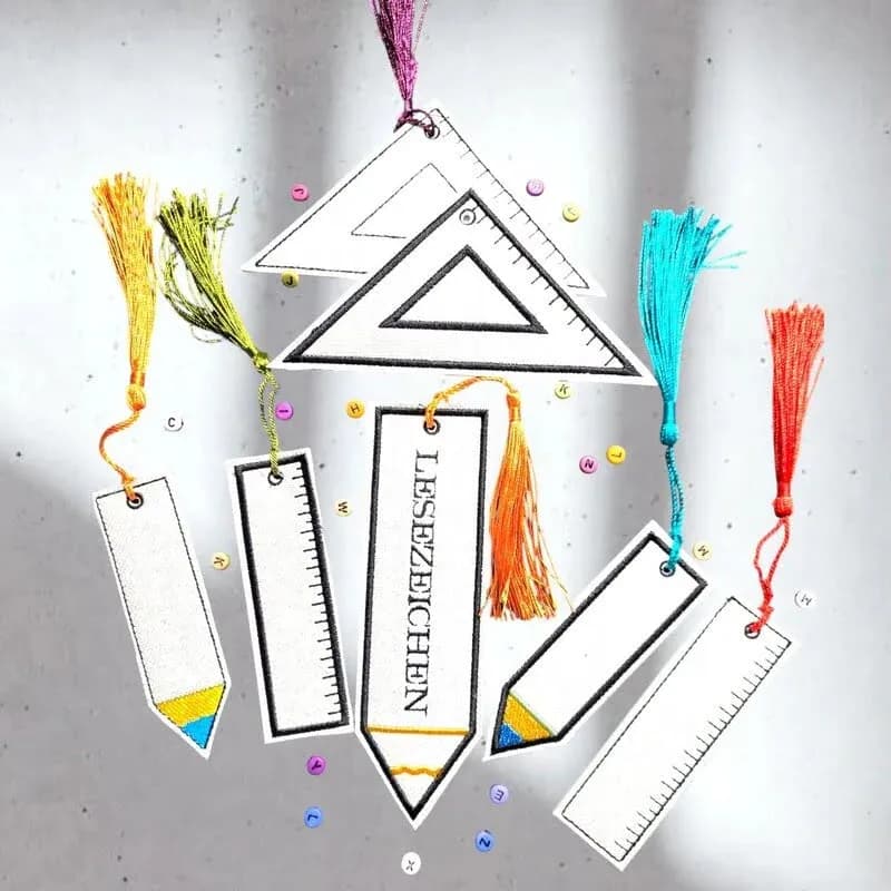 ITH Stickdatei Lesezeichen Schule