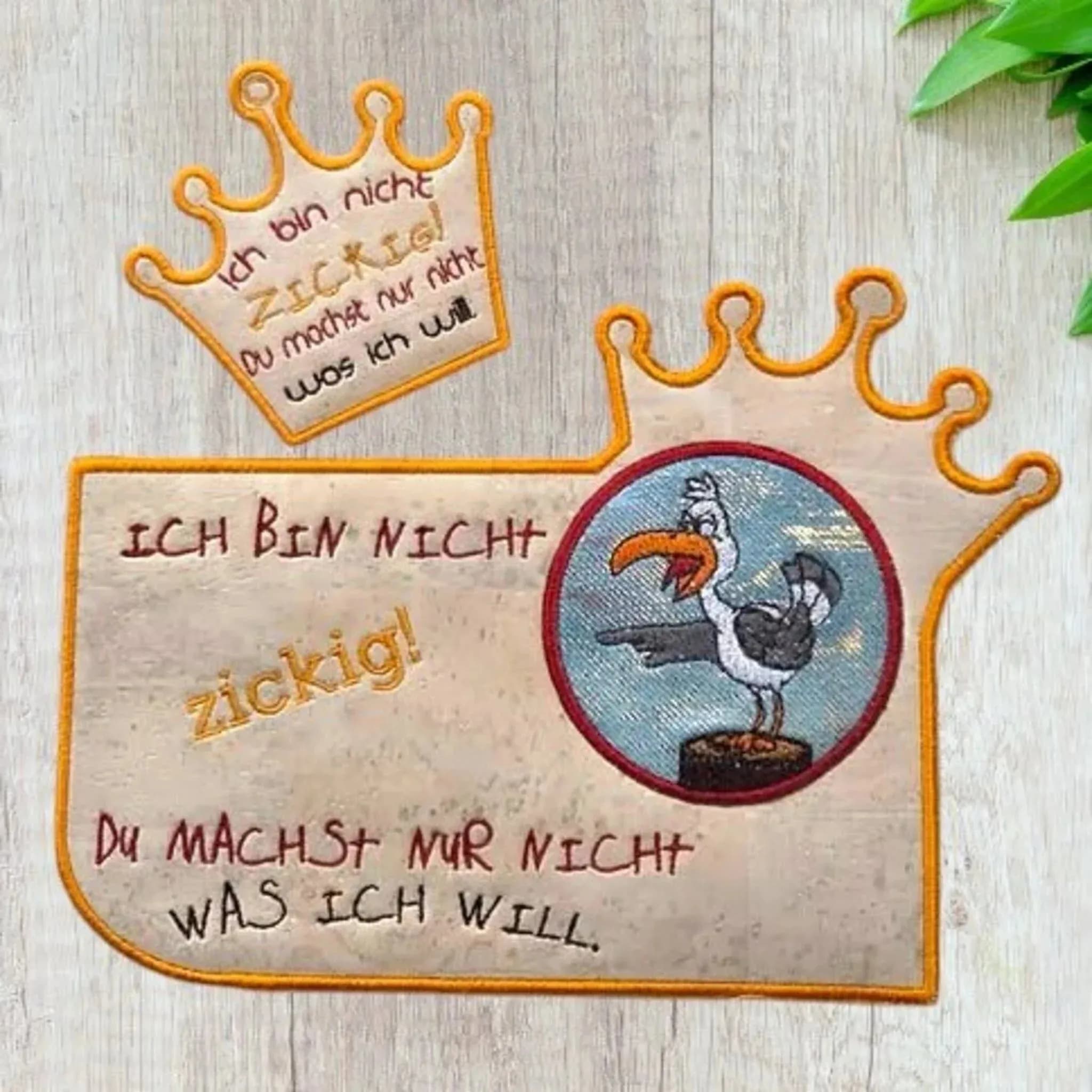 ITH Stickdatei Mugrug Krone