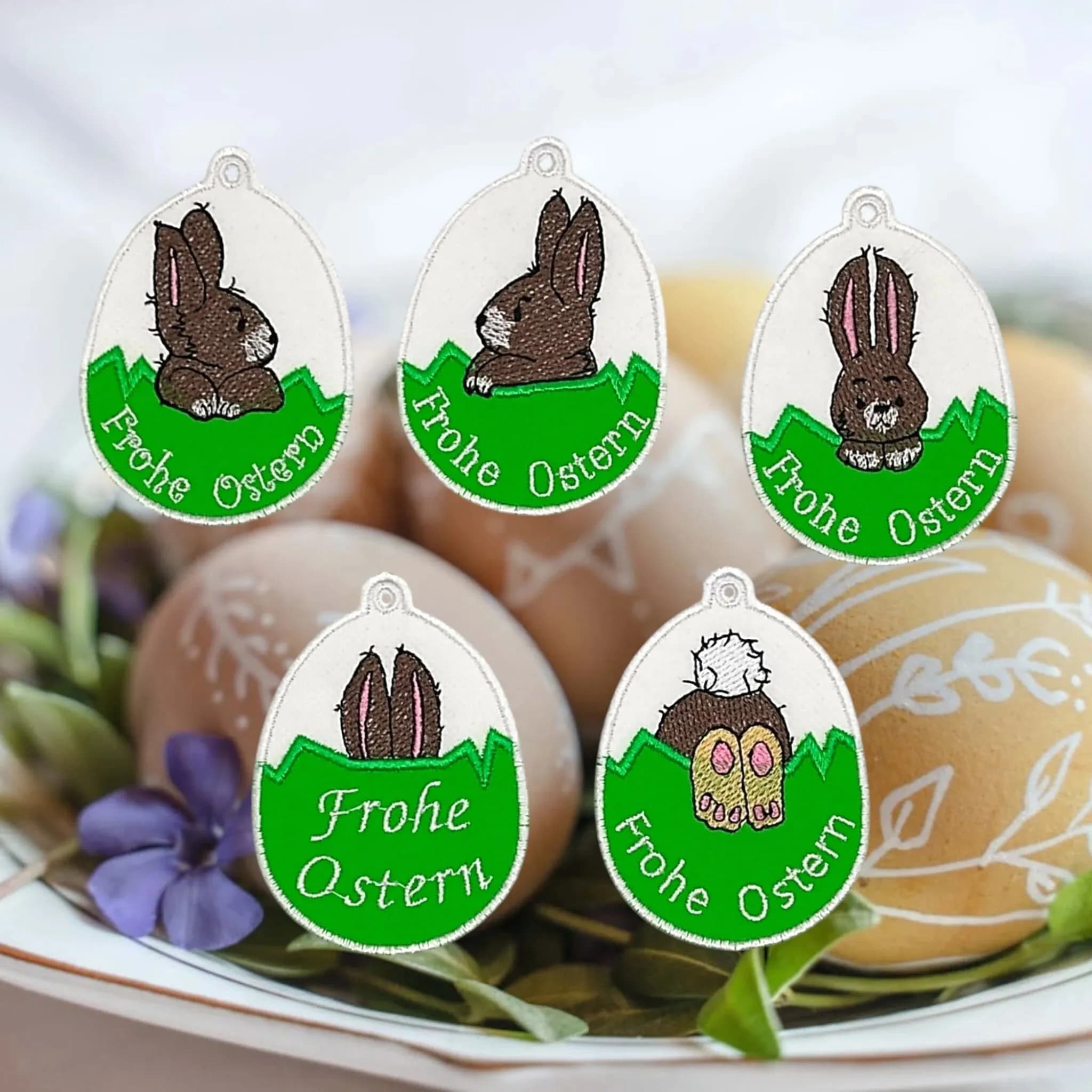 ITH Stickdatei Ostereier Hasen