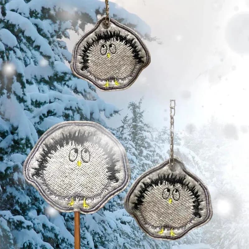 ITH Stickdatei Anhänger und Stabfigur Pingu