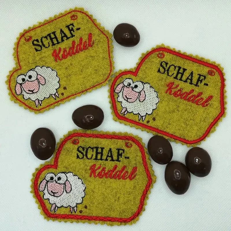 ITH Stickdatei Schaf Anhänger