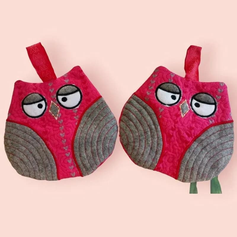 ITH Stickdatei Topflappen Eule