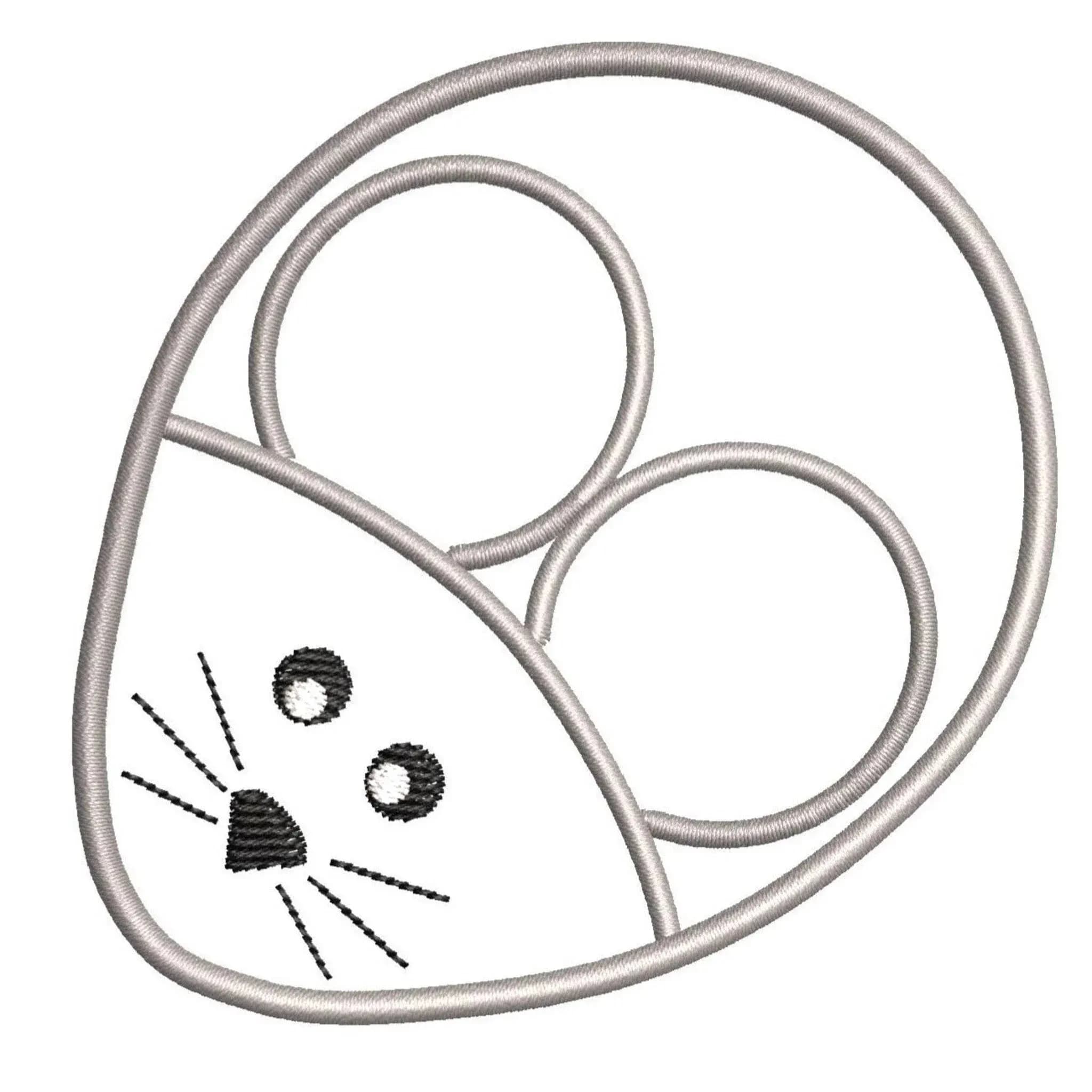 ITH Stickdatei Untersetzer Maus – Süßer Maus-Untersetzer