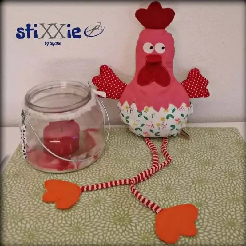 ITH Stickdatei verrücktes Huhn