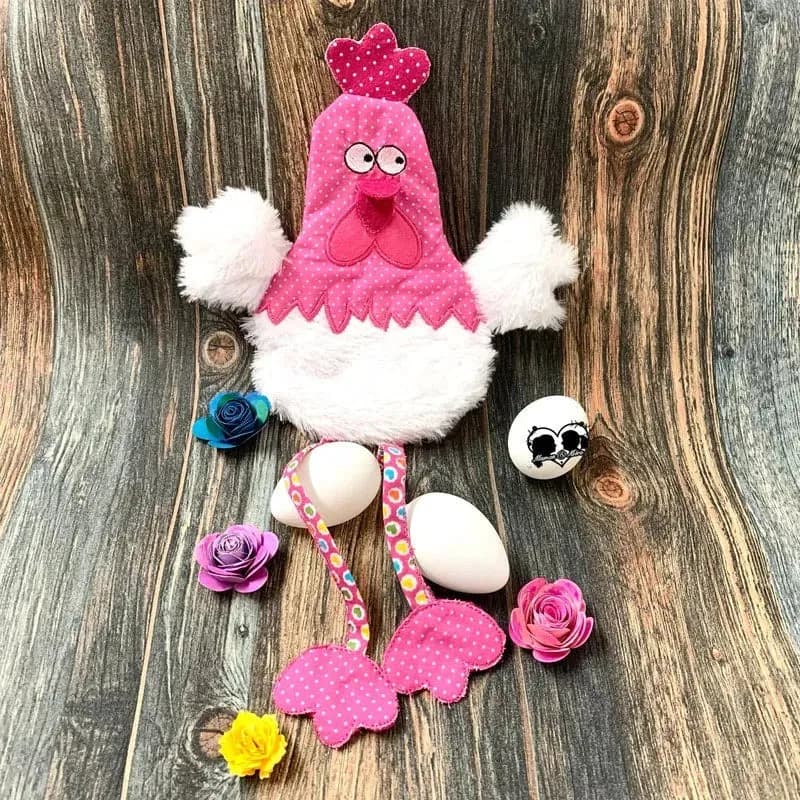 ITH Stickdatei verrücktes Huhn