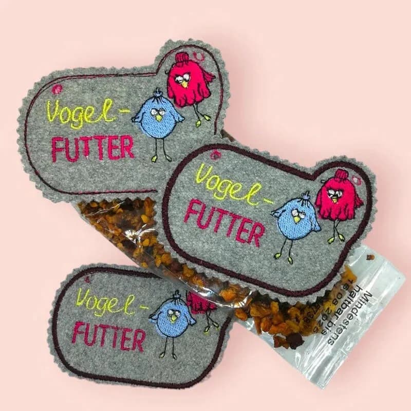 ITH Stickdatei Vögel Anhänger