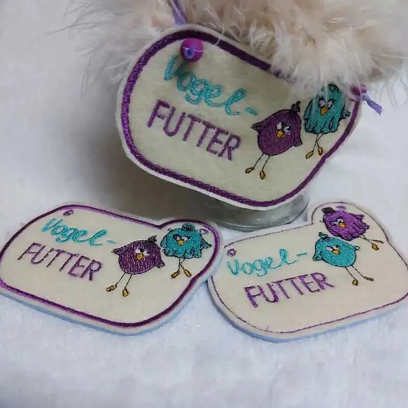 ITH Stickdatei Vögel Anhänger