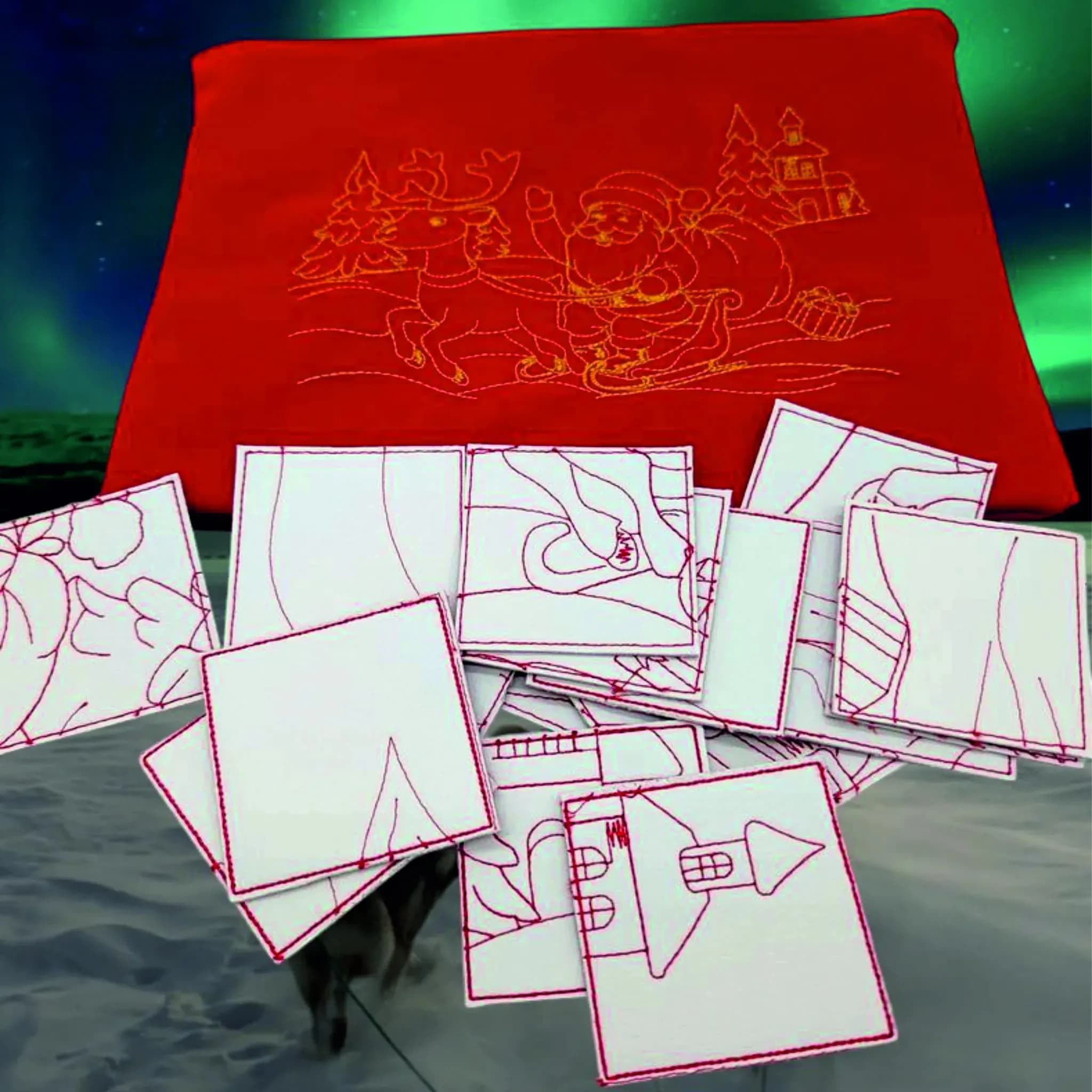 ITH Stickdatei Weihnachtslegespiel