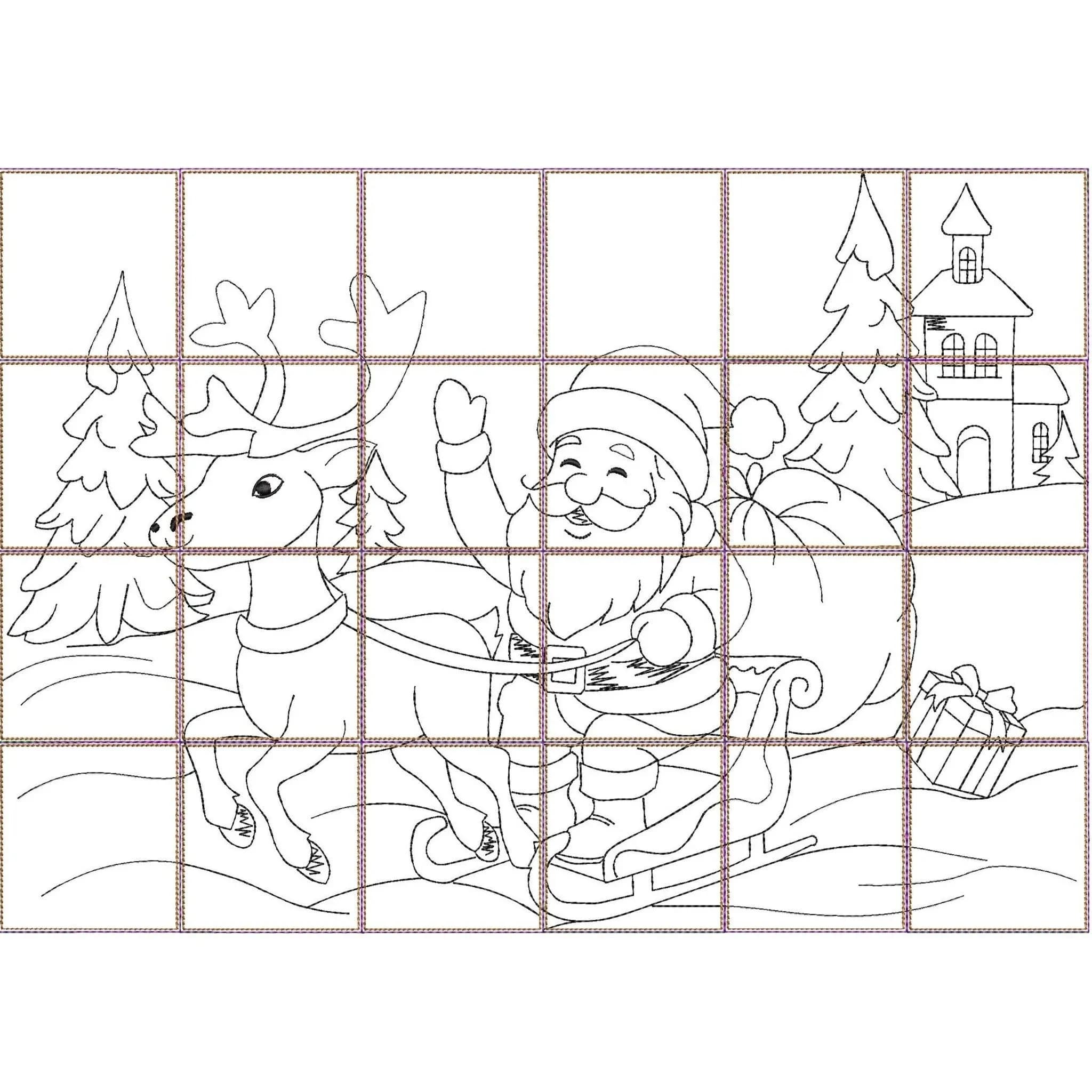 ITH Stickdatei Weihnachtslegespiel