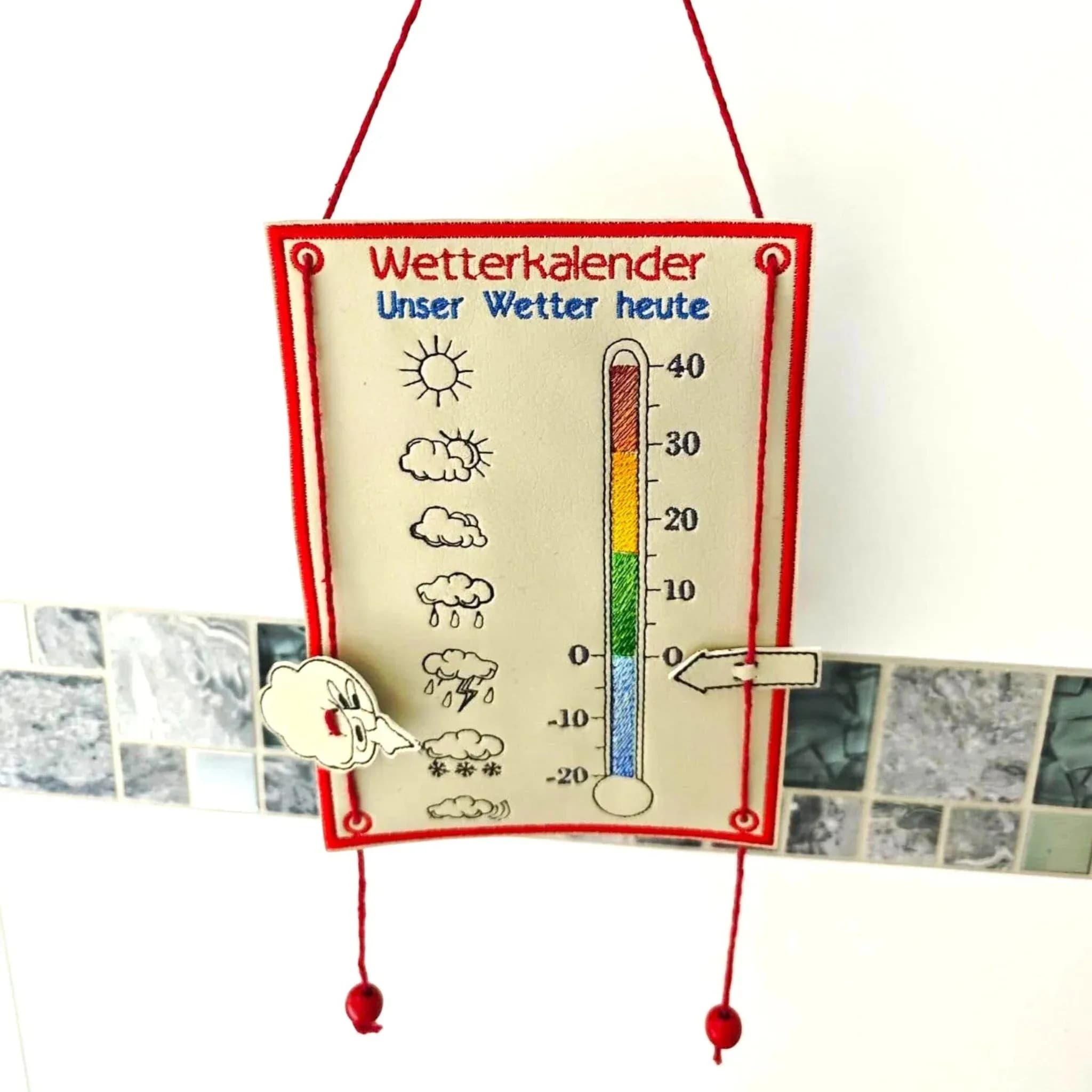 ITH Stickdatei Wetterkalender