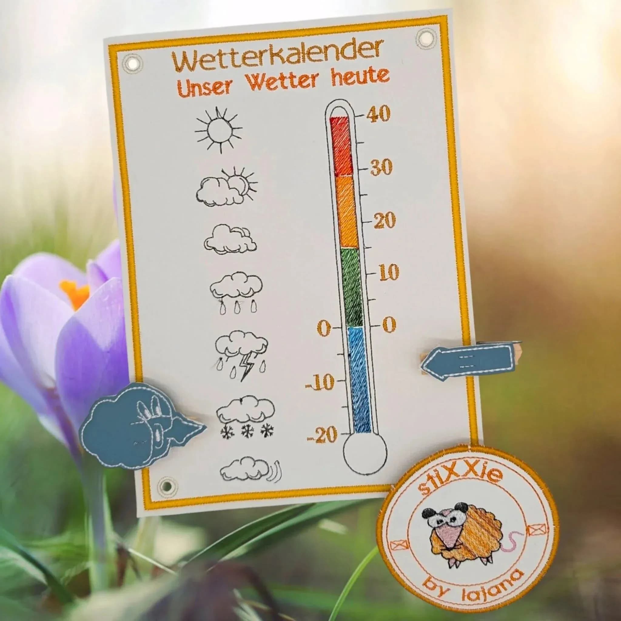 ITH Stickdatei Wetterkalender