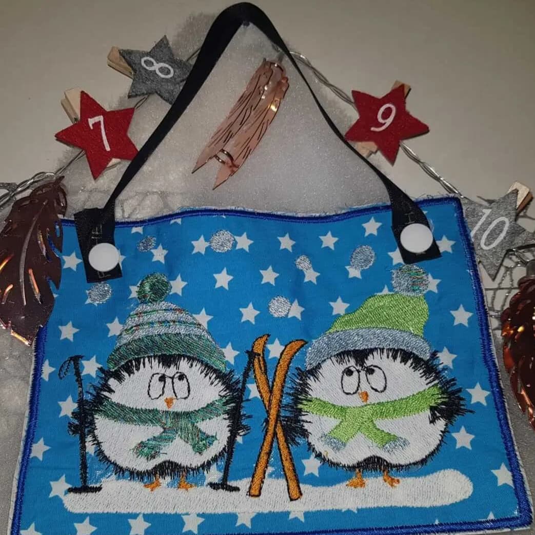 Stickdatei Pinguin Pingu und Pingi