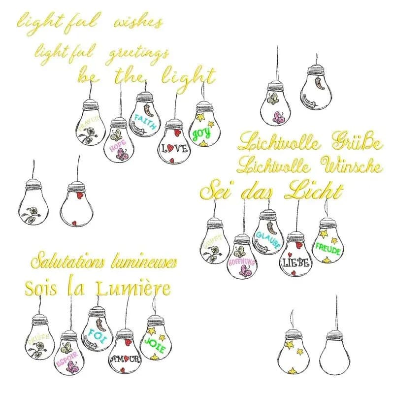 Stickdatei Glühbirnen Be the Light