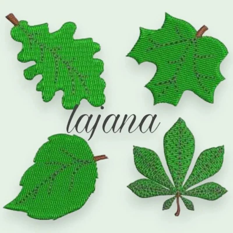 Stickdatei Blätter Minis 4-er Set