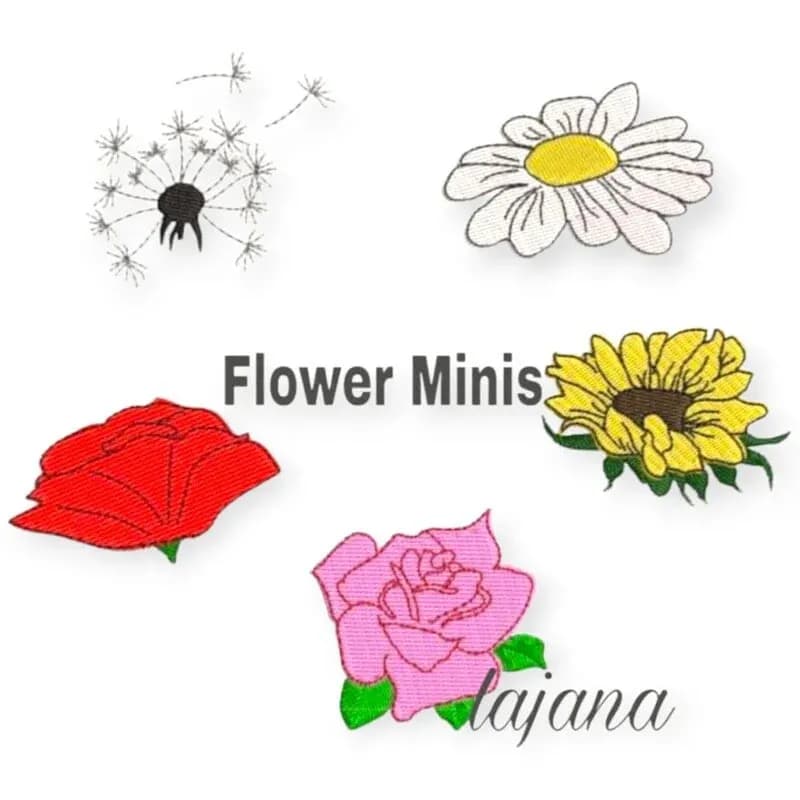 Stickdatei Blumen Minis