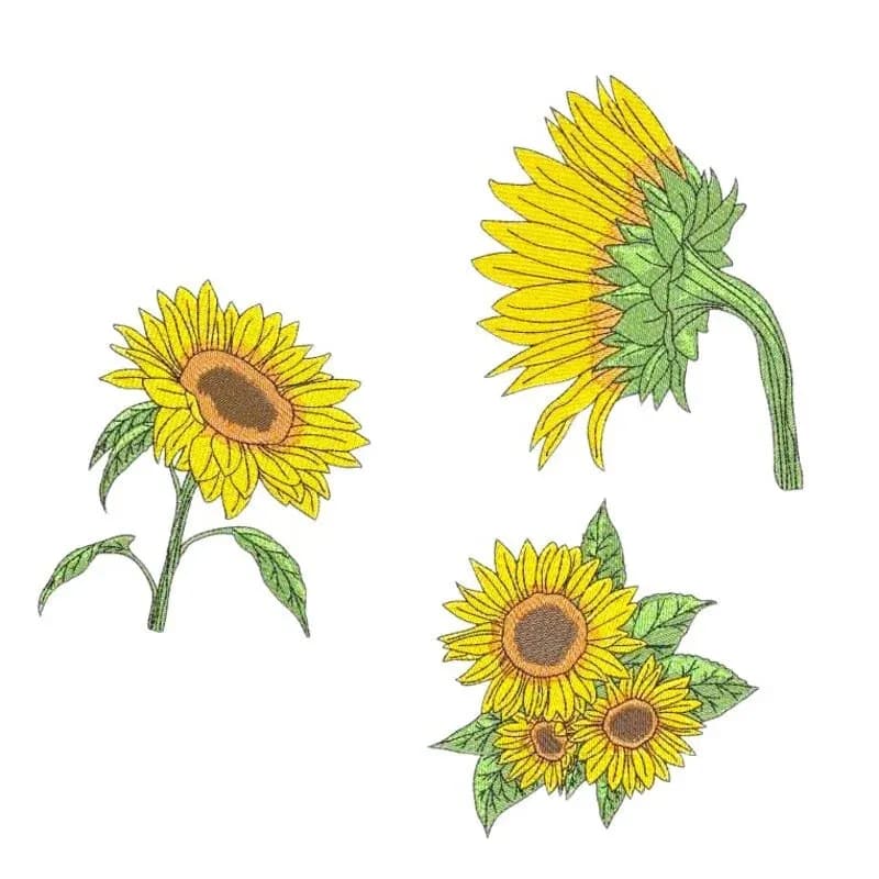 Stickdatei Blumen Sonnenblumen