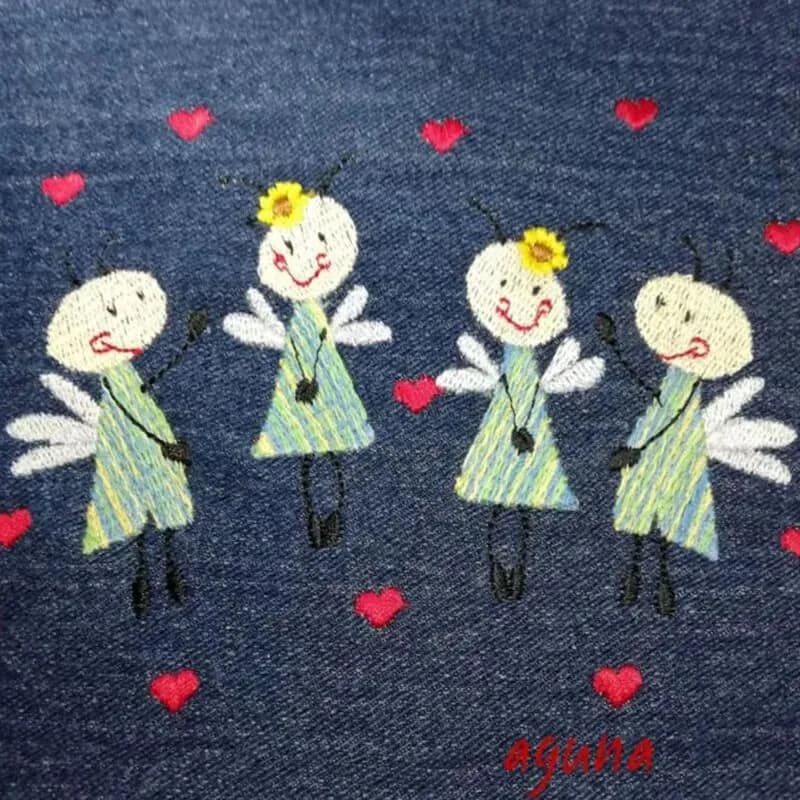 Stickdatei Elfen Pippa und Pepe Minis