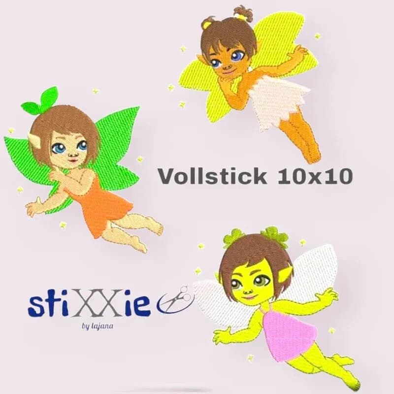 Stickdatei Elfen Vollstick Set