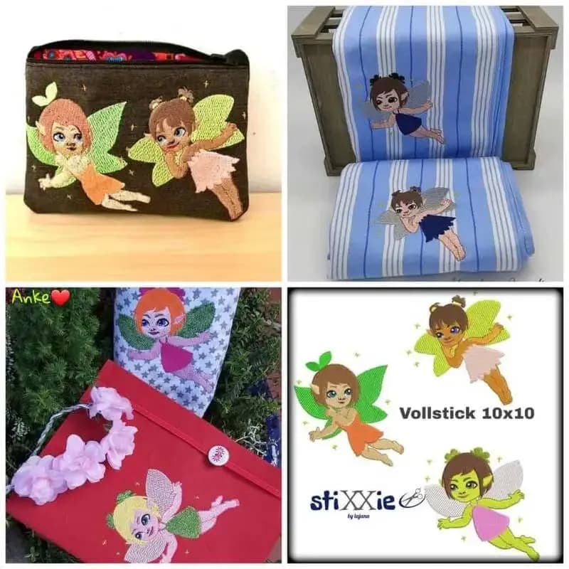 Stickdatei Elfen Vollstick Set