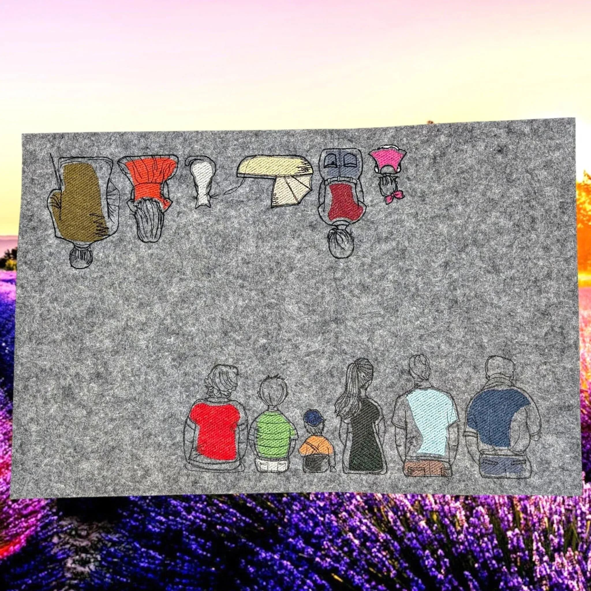 Stickdatei Familie und Freunde Baukasten