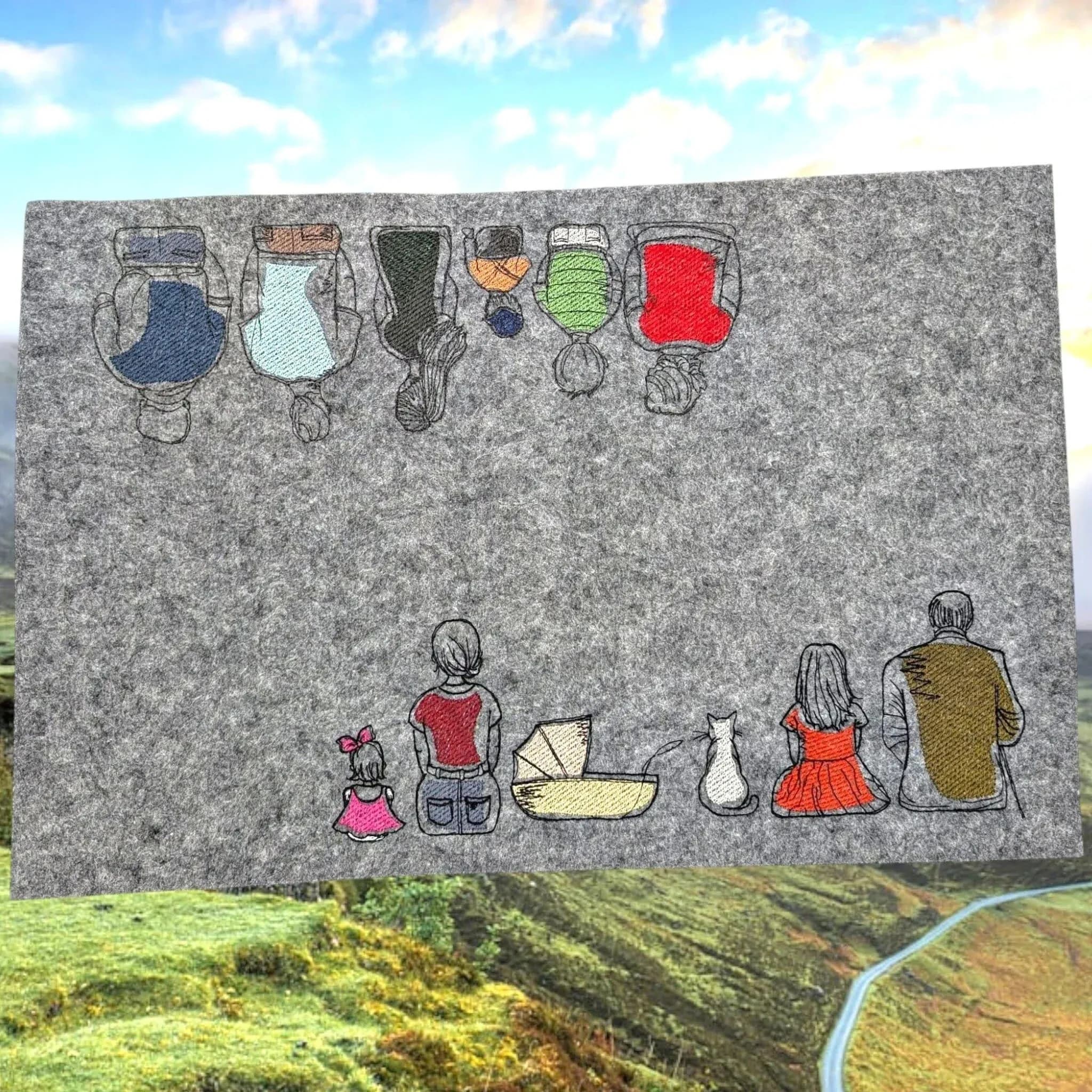 Stickdatei Familie und Freunde Baukasten