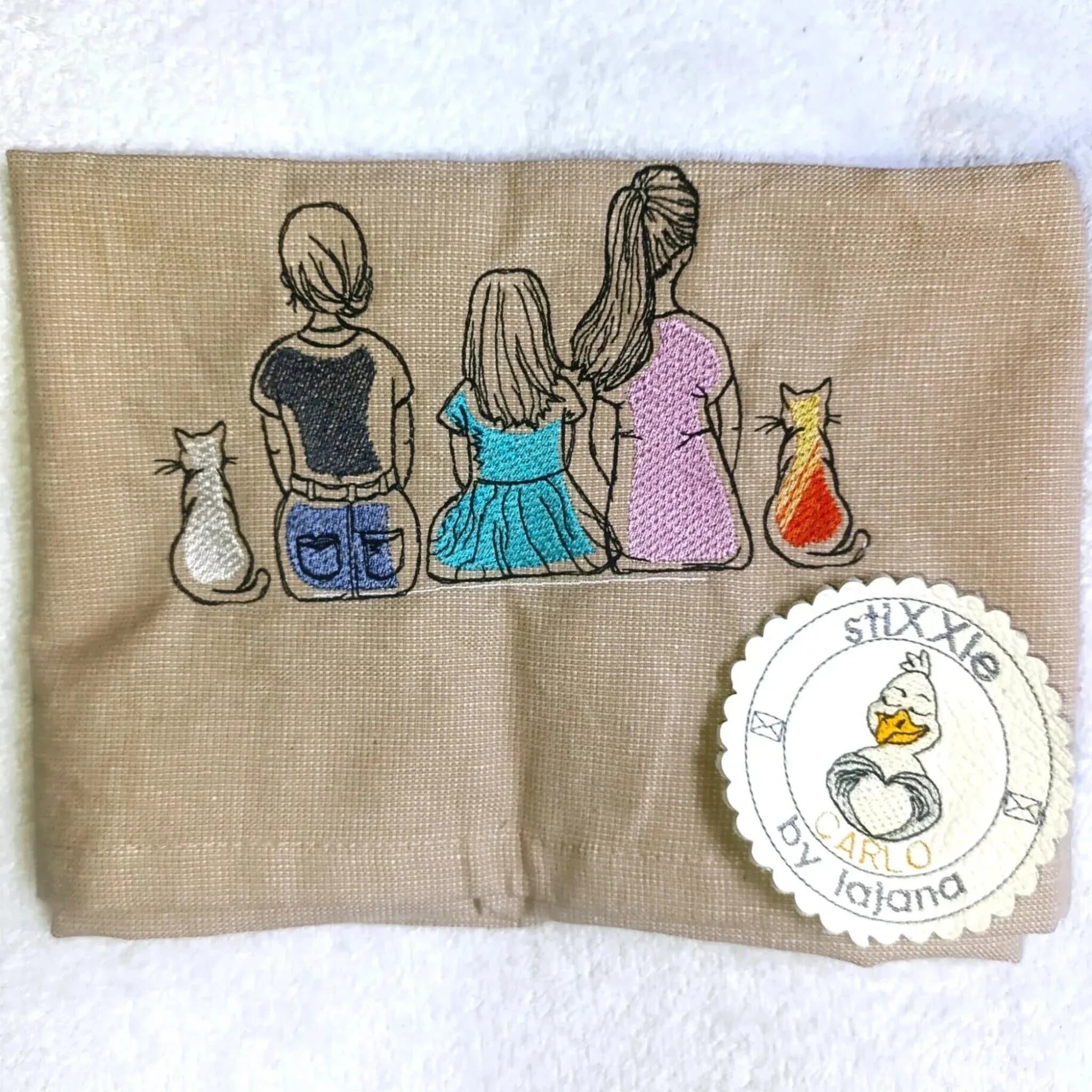 Stickdatei Familie und Freunde Baukasten