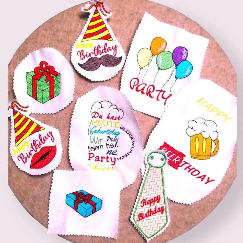 Stickdatei Geburtstag Party Set