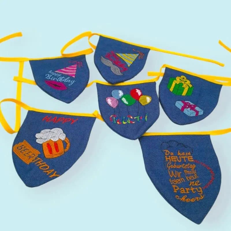 Stickdatei Geburtstag Party Set