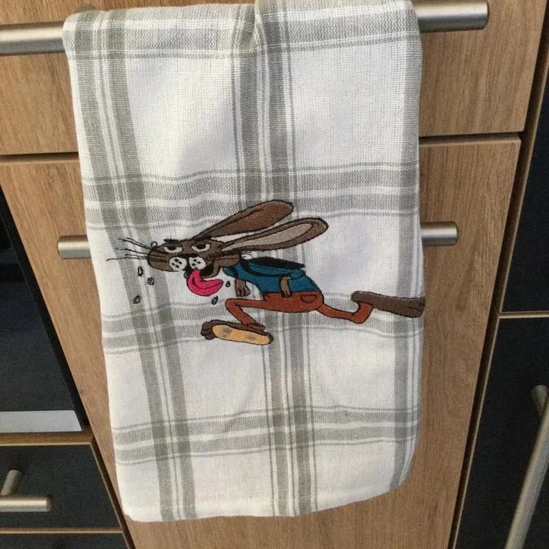 Stickdatei gestresster Hase