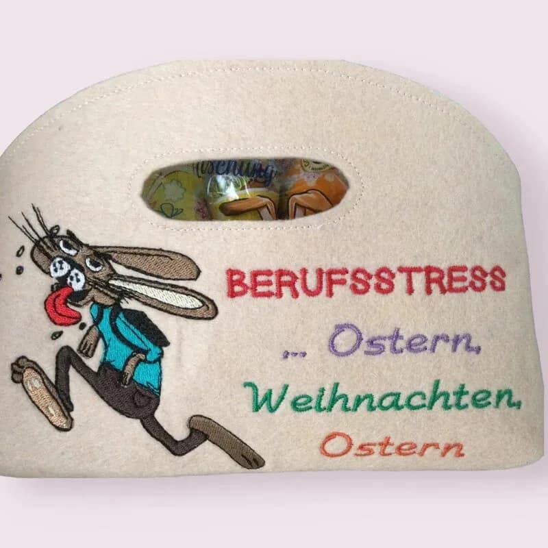 Stickdatei gestresster Hase