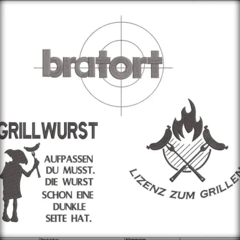 Stickdatei Grillen Vatertag