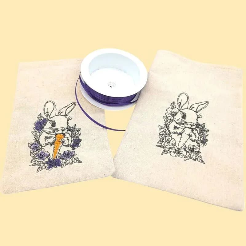 Stickdatei Hase Blumen