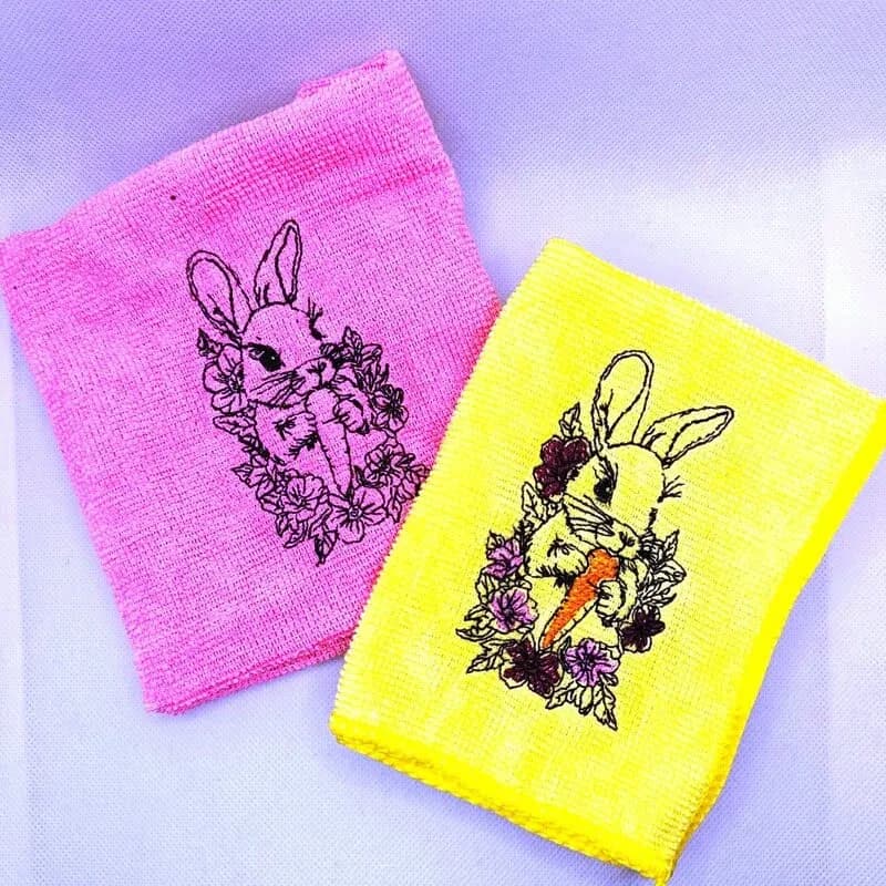 Stickdatei Hase Blumen