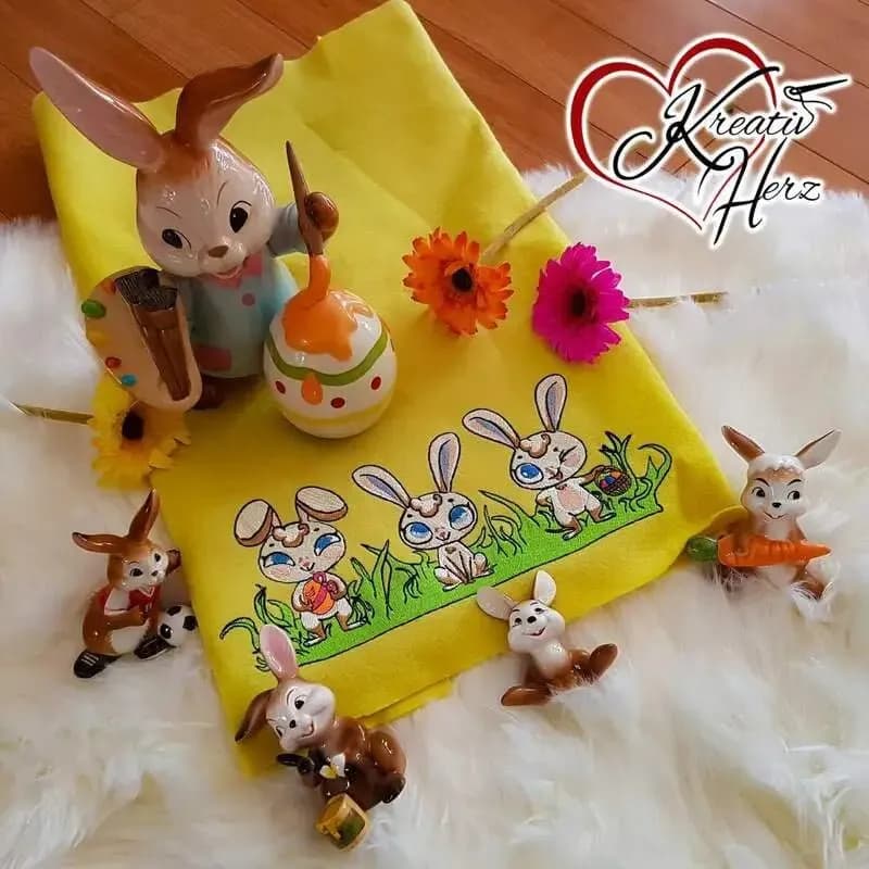 Stickdatei Hasen Treffen