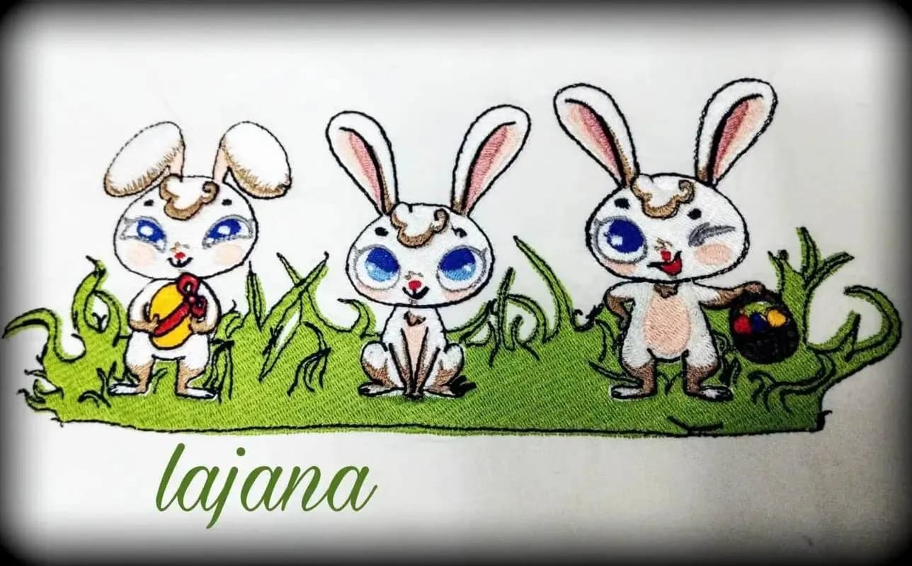 Stickdatei Hasen Treffen